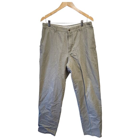 COLUMBIA Pants 34x32 Canvas Taupe Cotton Hiking Utility Pants - Picture 2 of 6